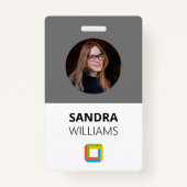 Bedrijfs Grijs identiteitskaart van de Werknemer v Badge (Voorkant)