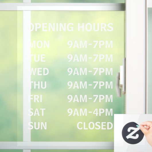 Bedrijfs het Openen Uren Aangepaste Venster Cling Raamsticker (Huis)