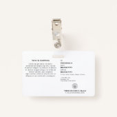 Bedrijfs-ID Logo | Advocaat bij Court White Badge (Achterkant met clip)