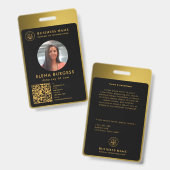 Bedrijfs-ID Logo | Advocaat Zwart Goud Badge (Voor- en achterkant)