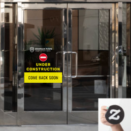 Bedrijfs-ID Logo | In aanbouw Raamsticker