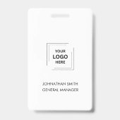 Bedrijfs ID Logo | Modern Aangepast Personeel Badge (Achterkant)