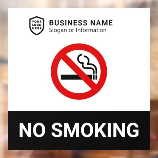 Bedrijfs-ID Logo | Niet roken Raamsticker (Vel 2)