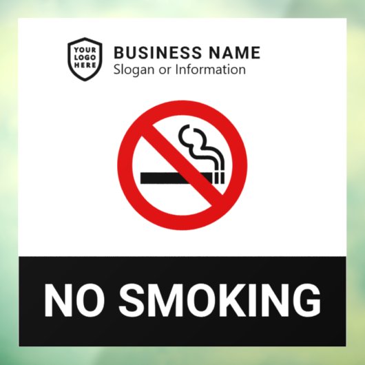 Bedrijfs-ID Logo | Niet roken Raamsticker (Vel 3)