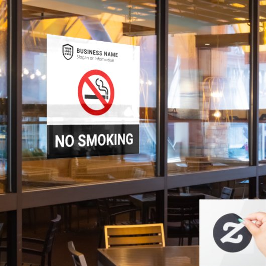 Bedrijfs-ID Logo | Niet roken Raamsticker (Restaurant Raam)