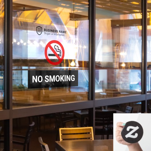 Bedrijfs-ID Logo | Niet roken Raamsticker (Restaurant Raam)