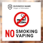 Bedrijfs-ID Logo | Rookvrije dampen Raamsticker (Vel 2)