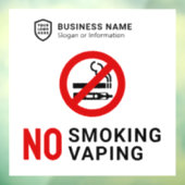 Bedrijfs-ID Logo | Rookvrije dampen Raamsticker (Vel 3)