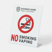 Bedrijfs-ID Logo | Rookvrije dampen Reclamebord Met Voetstuk (Voorkant)