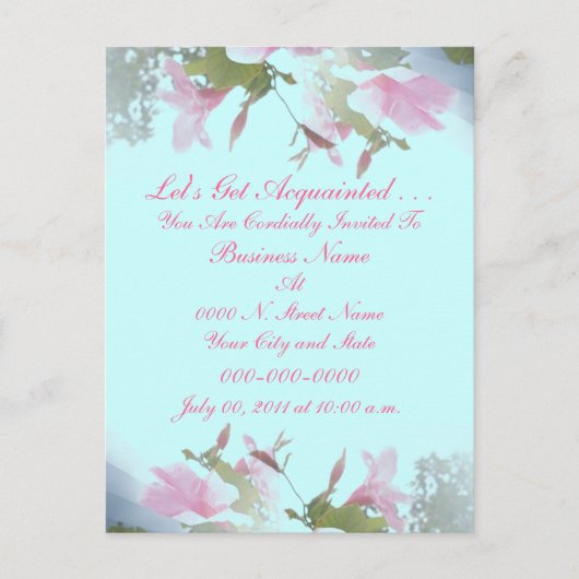 Bedrijfs Inleiding nodigt Briefkaart uit (Voorkant)