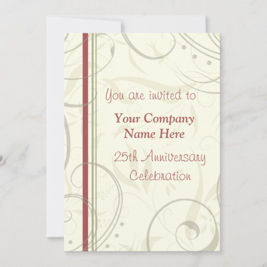 Bedrijfs Jubileum Partij Uitnodigingen (Voorkant)