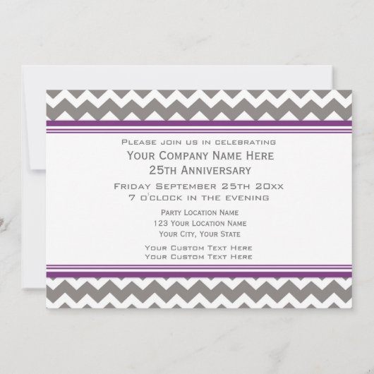 Bedrijfs Jubileum Partij Uitnodigingen grijs (Achterkant)