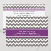 Bedrijfs Jubileum Partij Uitnodigingen grijs (Voorkant / Achterkant)