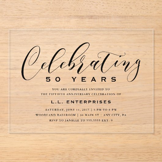 Bedrijfs Jubileum Uitnodiging (Voorkant)