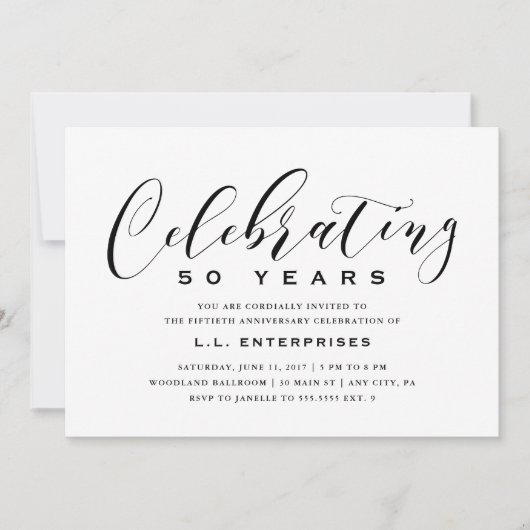 Bedrijfs Jubileum Uitnodiging (Voorkant)