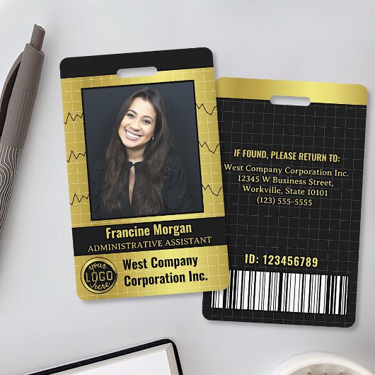 Bedrijfs Kantoor Werknemer Aangepaste Foto Bar Cod Badge