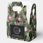 Bedrijfs Kerst Botanische Aangepaste Logo Bedankdoosjes (Geopend)