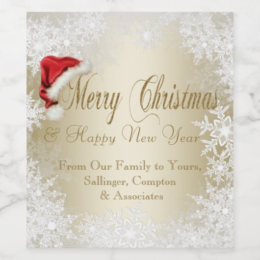 Bedrijfs Kerst Wijnfles Labels Wijn Etiket (Enkel label)