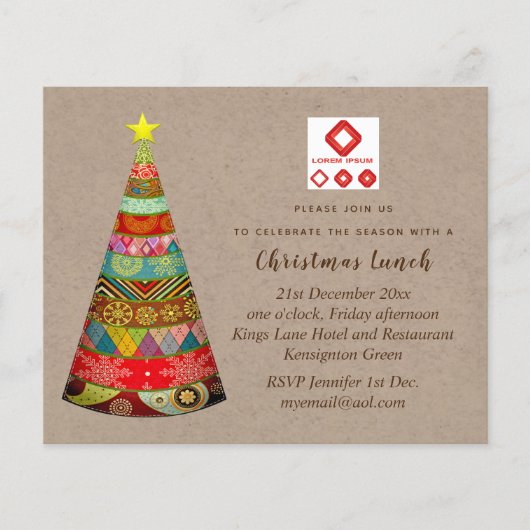 Bedrijfs Kerstgenote (ADD LOGO) Rustic Kraft (Voorkant)