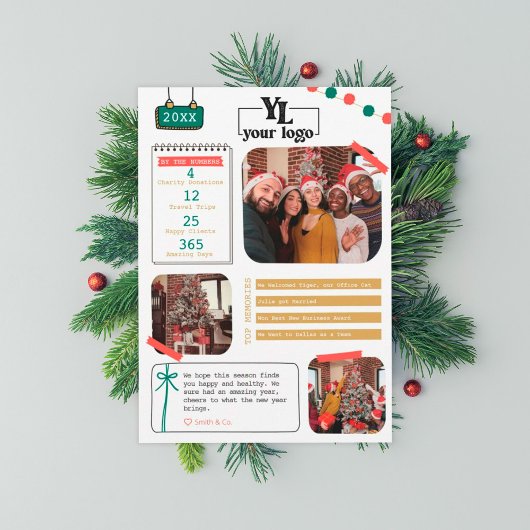 Bedrijfs kerstkaart 'Wat een jaar in review'