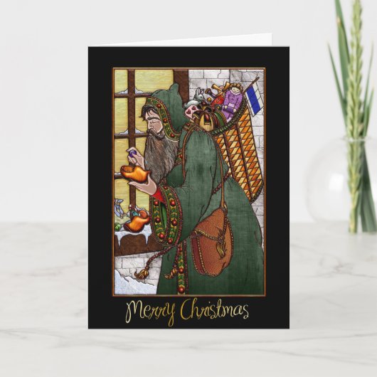 Bedrijfs Kerstmis Kaart met Kerstman (Voorkant)