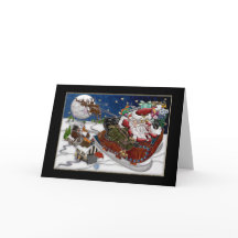 Bedrijfs Kerstmis Kaart met Kerstman