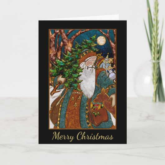 Bedrijfs Kerstmis Kaart met Kerstman (Voorkant)