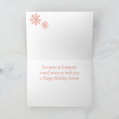 Bedrijfs Kerstmis Kaart met Rode Snowflakes (Binnen)
