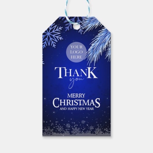 Bedrijfs Kerstmis Logo Gepersonaliseerd Cadeaulabel (Voorkant)