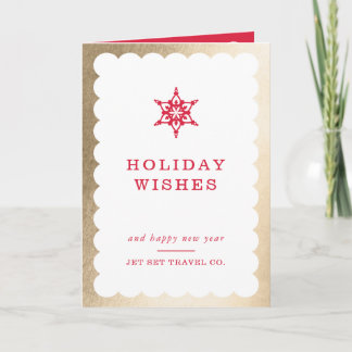 BEDRIJFS KERSTMIS modern minimalistische sneeuwvlo Feestdagen Kaart