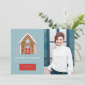 Bedrijfs-kerststol Realty Foto Feestdagenkaart (Staand voorkant)