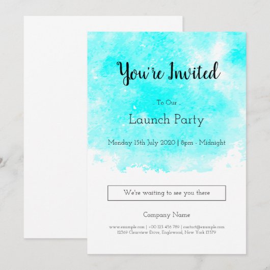 Bedrijfs lanceringspartijuitnodiging sjablonen kaart (Voorkant / Achterkant)