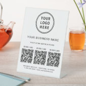 Bedrijfs Logo 3 QR-codes Reclamebord Met Voetstuk (Insitu)