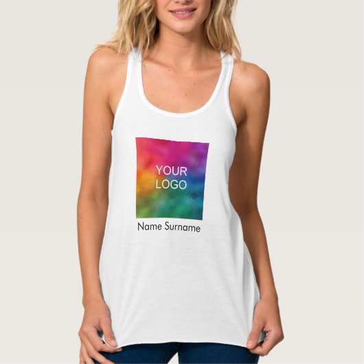 Bedrijfs Logo, aangepaste raceback Slim Tanktop (Voorkant)