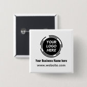Bedrijfs Logo Basic Employee Name Vierkante Button 5,1 Cm (Voorkant /achterkant)