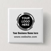 Bedrijfs Logo Basic Employee Name Vierkante Button 5,1 Cm (Voorkant)