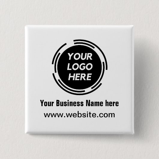 Bedrijfs Logo Basic Employee Name Vierkante Button 5,1 Cm (Voorkant)