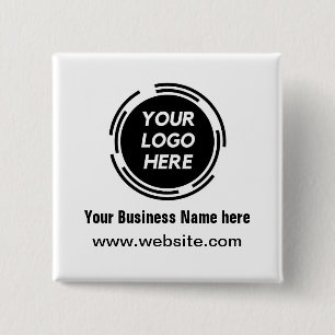 Bedrijfs Logo Basic Employee Name Vierkante Button 5,1 Cm