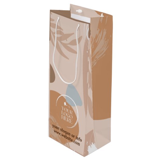 Bedrijfs Logo bedrijf minimalistische afbeelding Wijn Cadeautas (Voorkant Gekanteld)