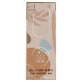 Bedrijfs Logo bedrijf minimalistische afbeelding Wijn Cadeautas (Voorkant)