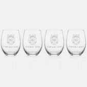 Bedrijfs Logo Bedrijfsnaam Website QR-code Wijnglas Zonder Voet (Voorkant)