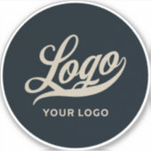 Bedrijfs Logo + Blauwe Cirkel |Waterflessenti Sticker (Voorkant)