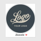 Bedrijfs Logo + Blauwe Cirkel |Waterflessenti Sticker (Vel)