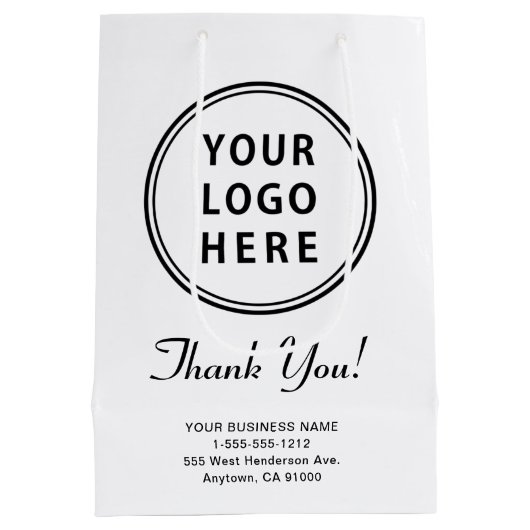 Bedrijfs Logo Dank u Medium Cadeauzakje (Achterkant)