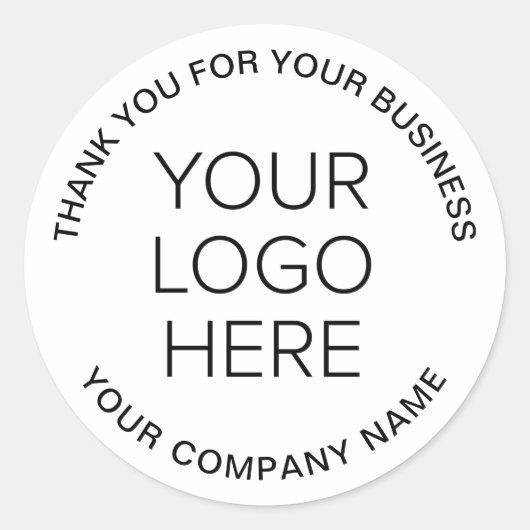Bedrijfs Logo Dank u Ronde Sticker (Voorkant)
