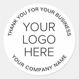 Bedrijfs Logo Dank u Ronde Sticker