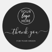 Bedrijfs Logo Dank u Ronde Sticker (Voorkant)
