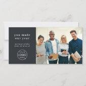 Bedrijfs Logo Dank u | Team Photo Corporate Feestdagenkaart (Voorkant)