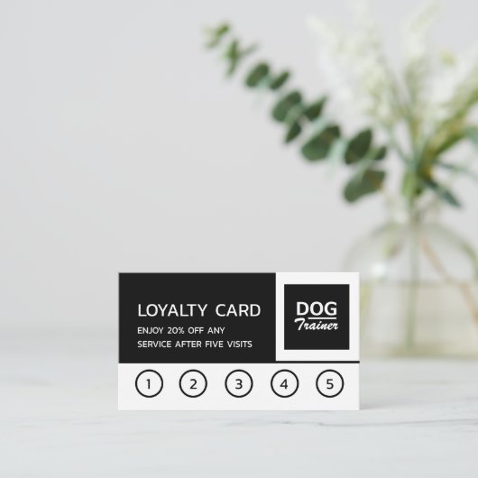 Bedrijfs Logo, Dog Trainer Business Loyalty-kaart Klantenkaartje (Staand voorkant)