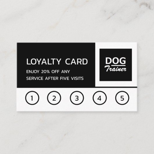 Bedrijfs Logo, Dog Trainer Business Loyalty-kaart Klantenkaartje (Voorkant)